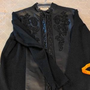 Women's Faux Leather sweater jacket